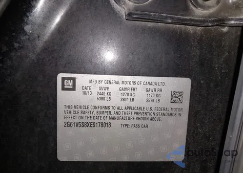 2014 Cadillac Xts Vsport Premium z USA, uszkodzony, nr VIN 2G61V5S8XE9178018